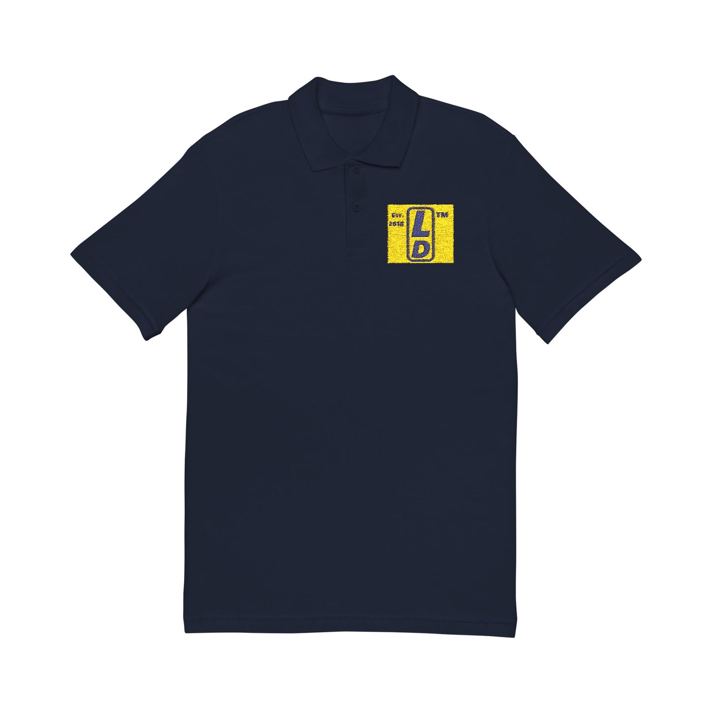 Embroidered LongD official logo upright initials polo shirt