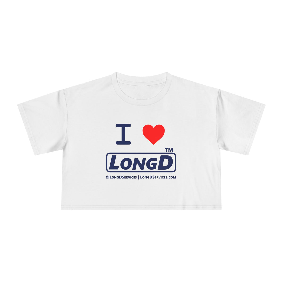 I Luv LongD Tag-domain positive official basic logo crop tee