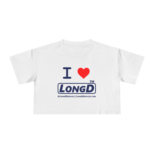 I Luv LongD Tag-domain positive official basic logo crop tee