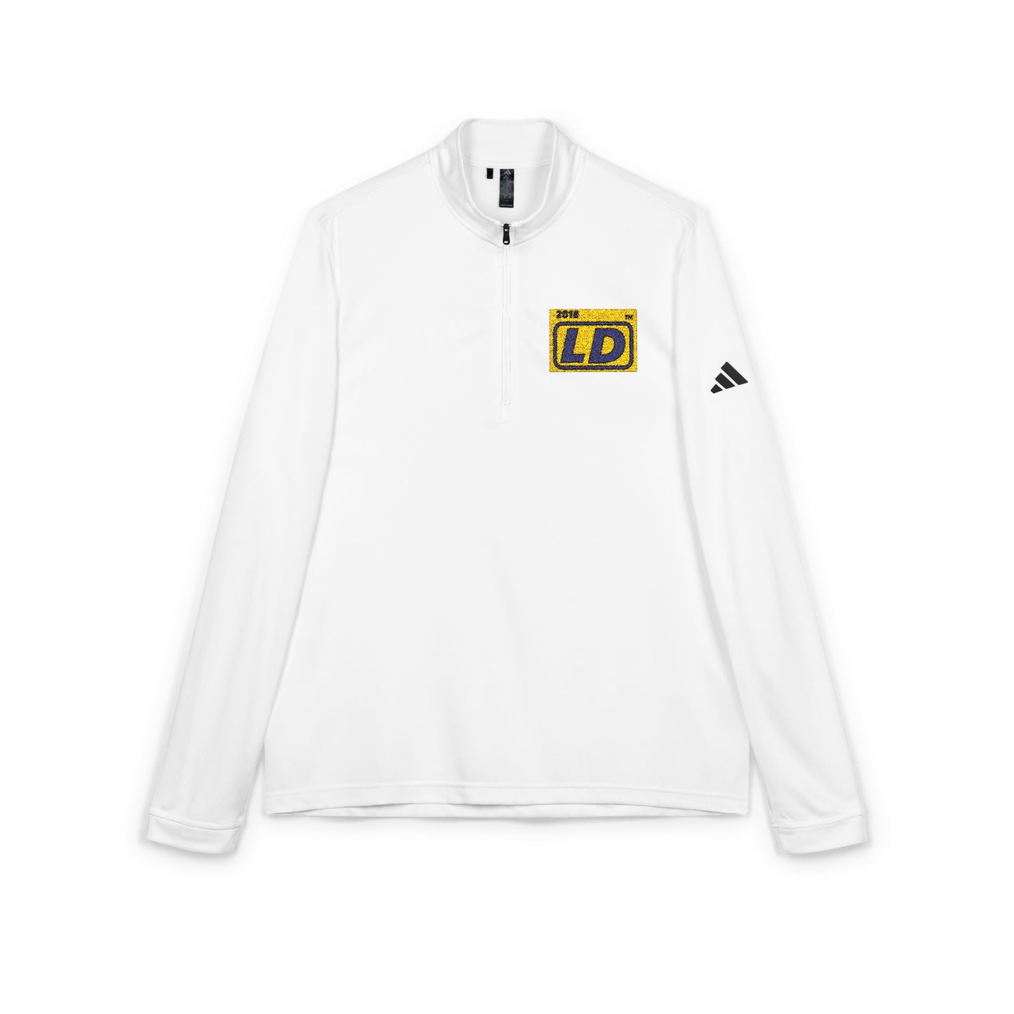 Embroidered adidas® Quarter-Zip pullover official logo initials