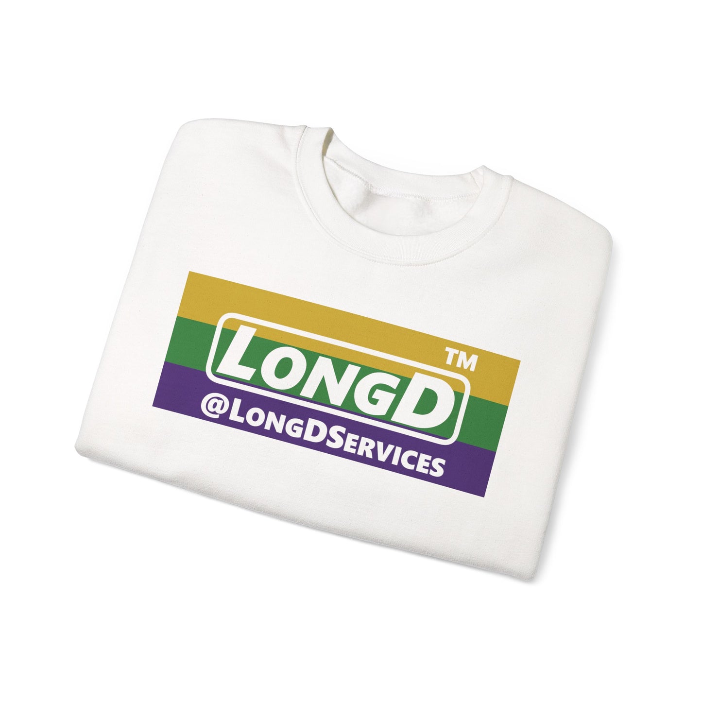 LongD negative striped Tag logo crewneck sweatshirt