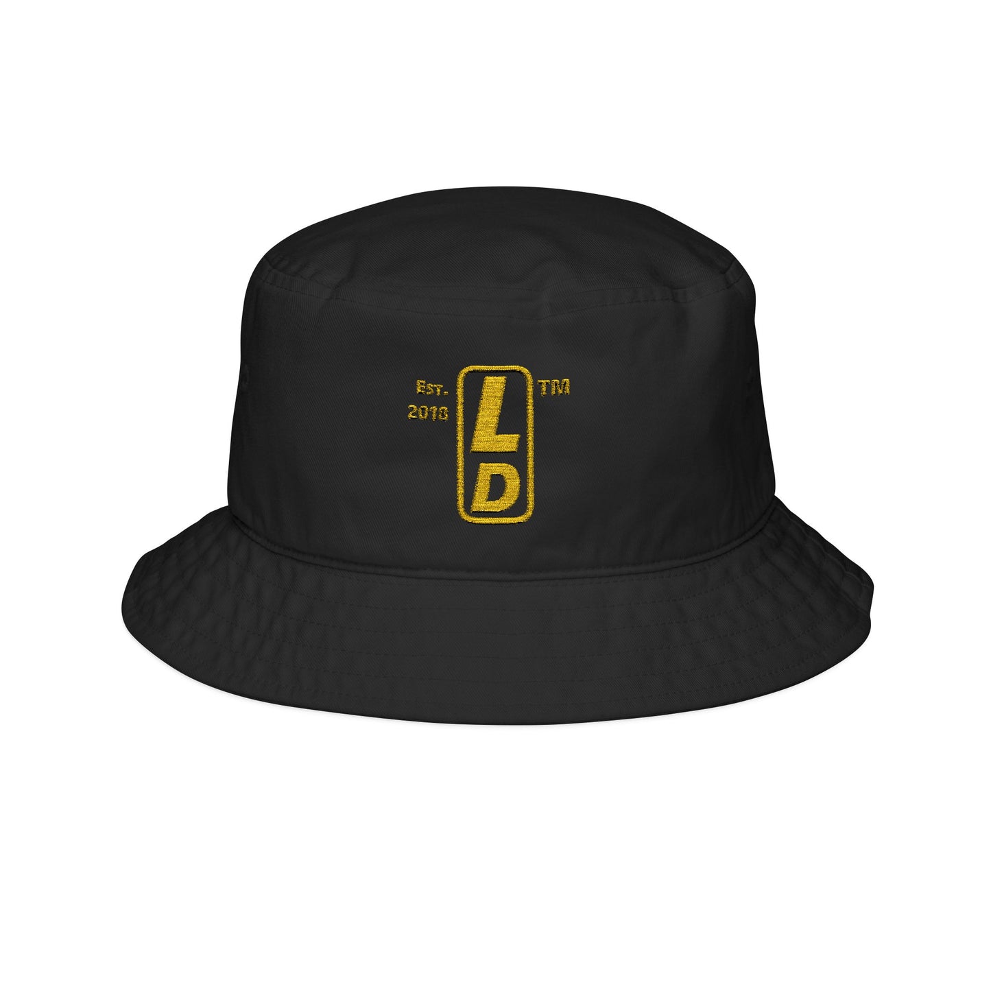 Embroidered alternate basic upright logo initials bucket hat