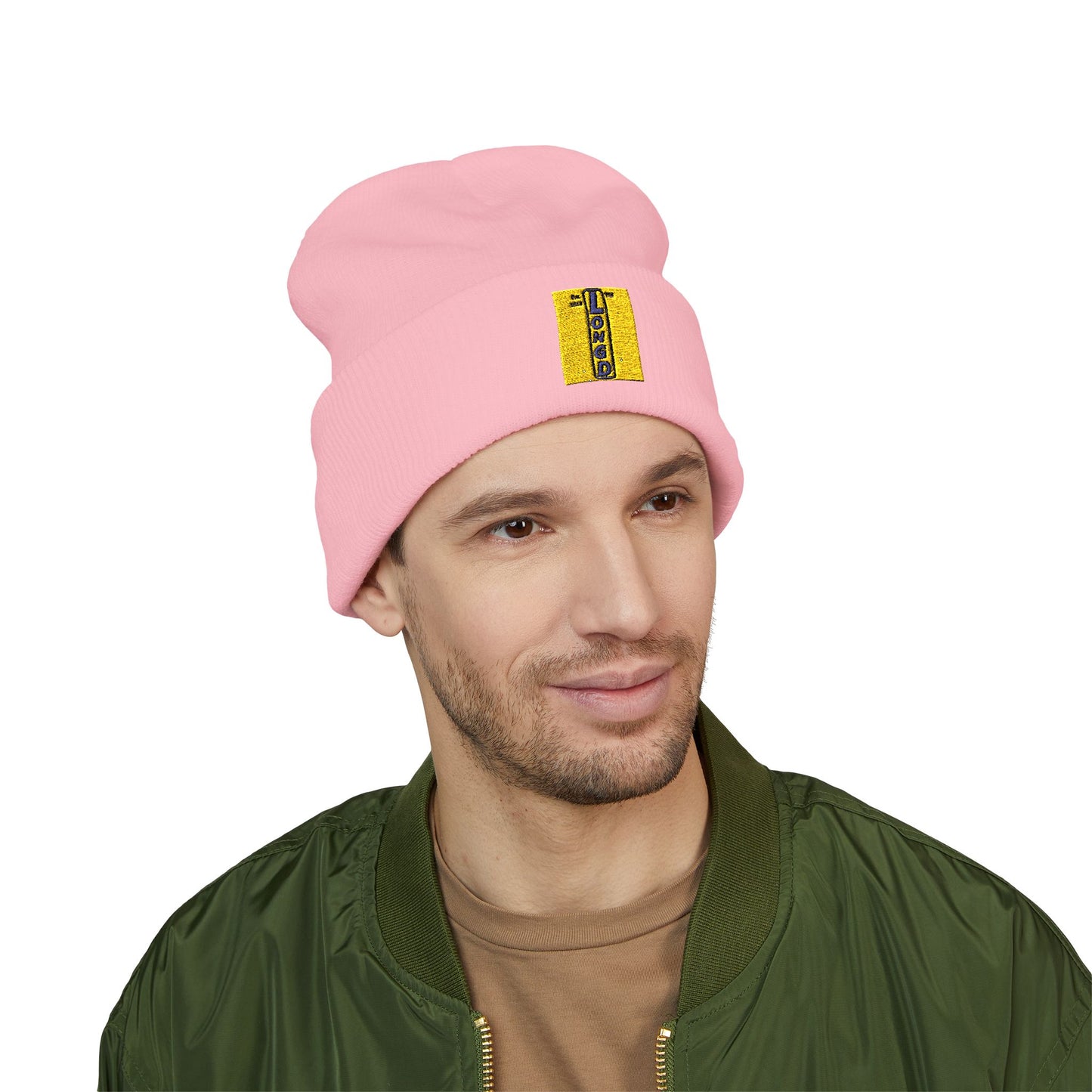 Embroidered Classic Cuffed Beanie official logo upright