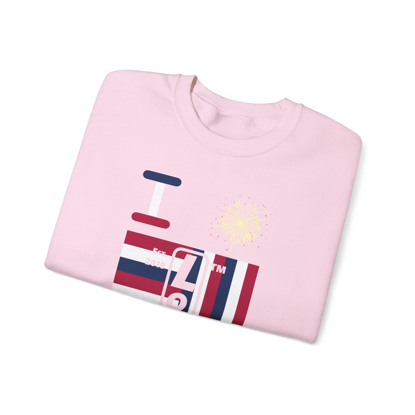I Burst LongD negative windmill Hyde Park upright front-back logo crewneck sweatshirt