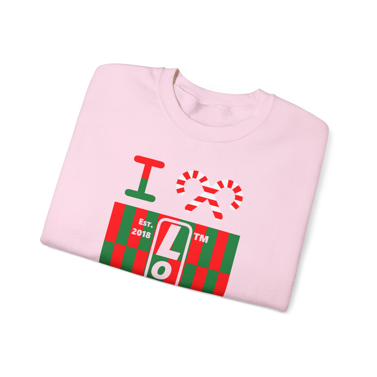 I candy cane LongD Hyde Park negative upright tiled logo crewneck sweatshirt
