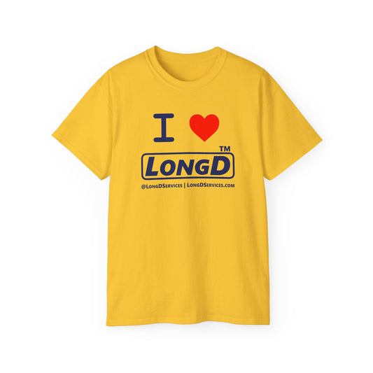 I Luv LongD Tag-domain positive official basic logo cotton tee