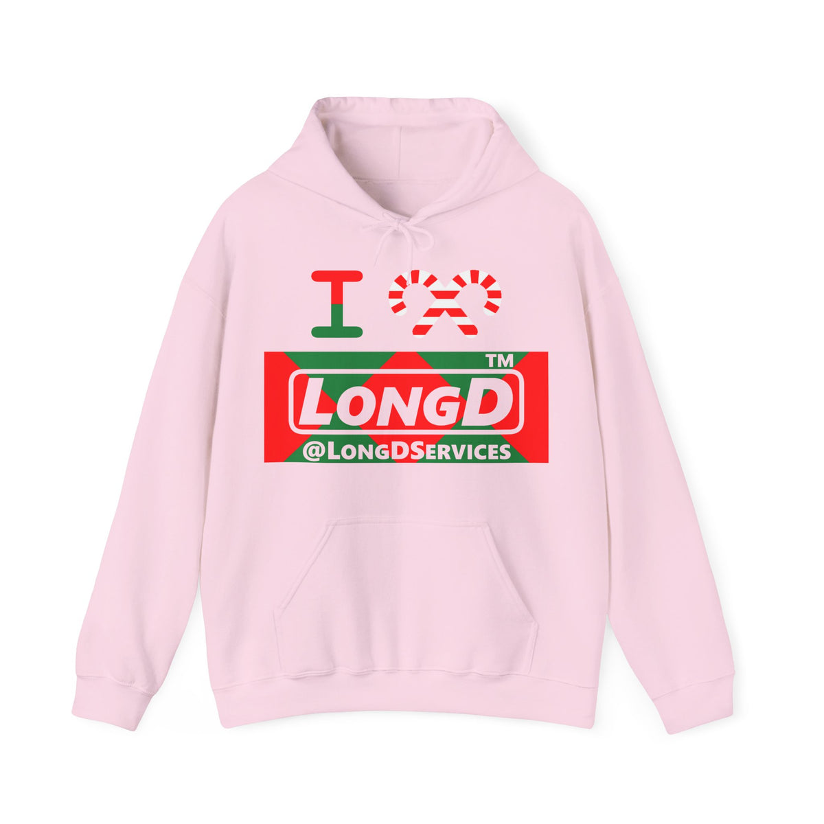I candy cane LongD Tag negative big argyle logo hoodie