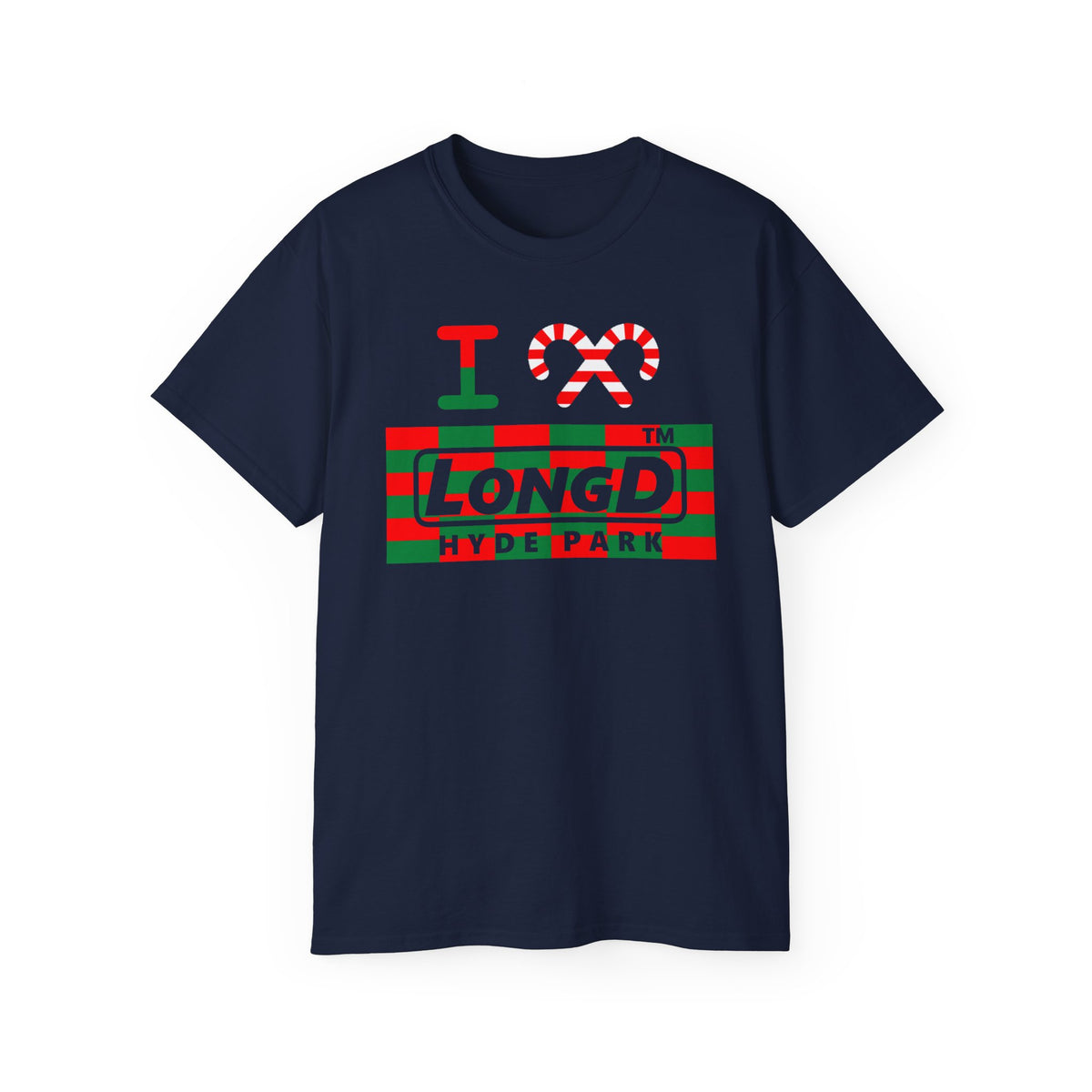 I candy cane LongD Hyde Park negative tiled logo cotton tee