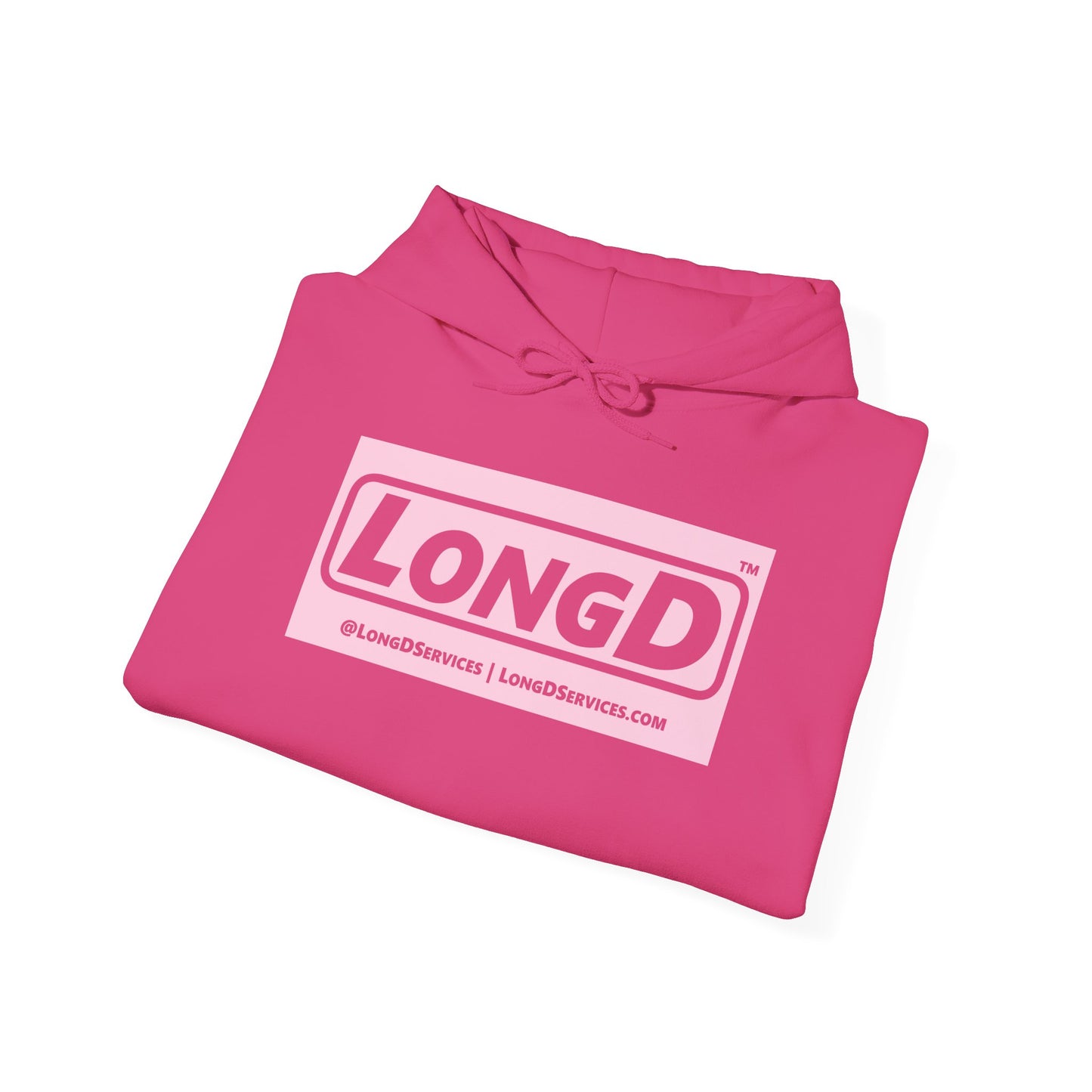 LongD® Logo Hoodie pastel negative pink text