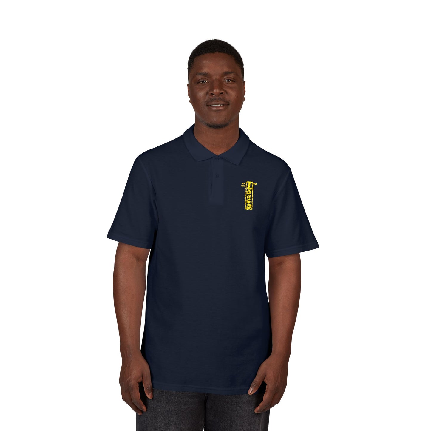 Embroidered LongD alternate basic logo upright polo shirt
