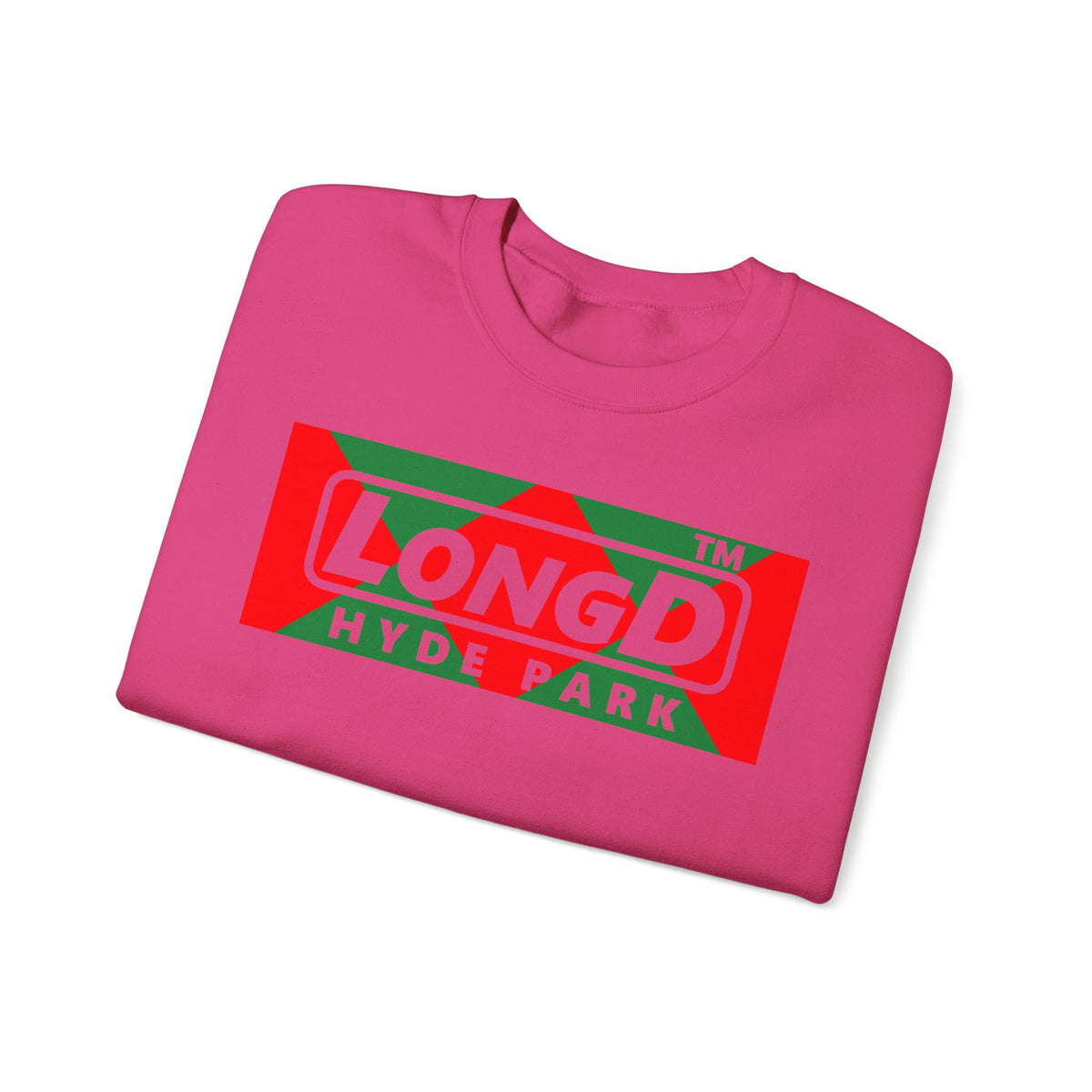 LongD Hyde Park negative big argyle logo (Xmas colors) crewneck sweatshirt
