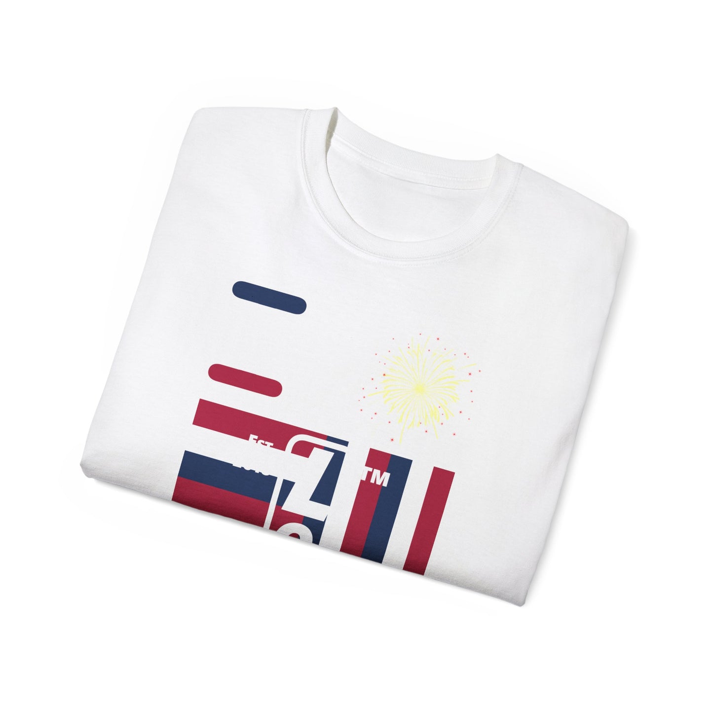 I Burst LongD cotton tee negative windmill Hyde Park upright logo (Patriotic colors)
