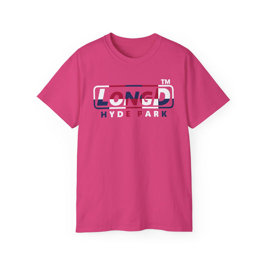 LongD positive 2x5 Hyde Park logo cotton tee (patriotic colors)
