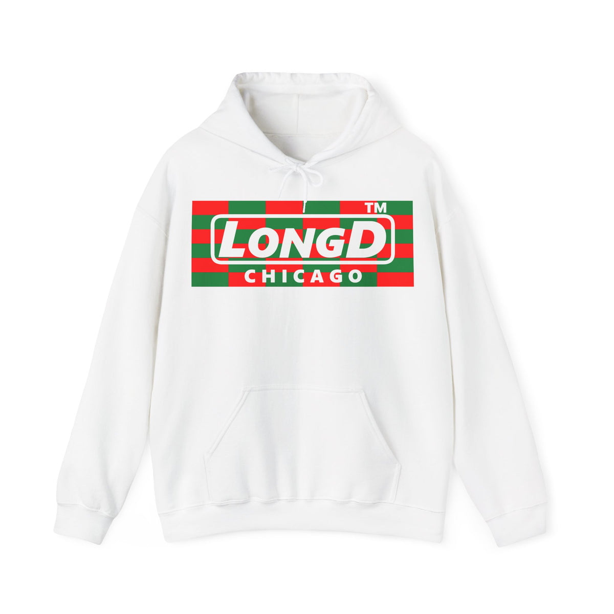 LongD Chicago negative tiled logo (Xmas colors) hoodie