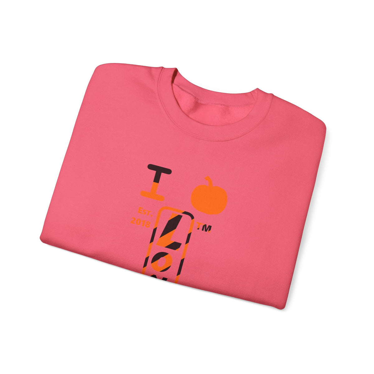 I pumpkin LongD Chicago positive upright pixel-weighted 12-striped logo crewneck sweatshirt