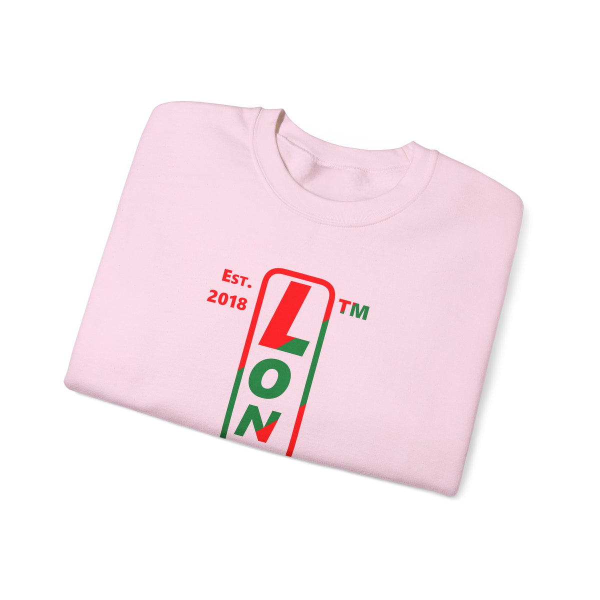 LongD Chicago positive upright pixel-weighted 4-striped logo (Xmas colors) crewneck sweatshirt