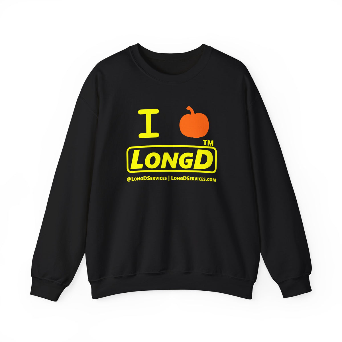 I pumpkin LongD Tag-domain positive alternate basic Yellow (FFFF00) logo crewneck sweatshirt