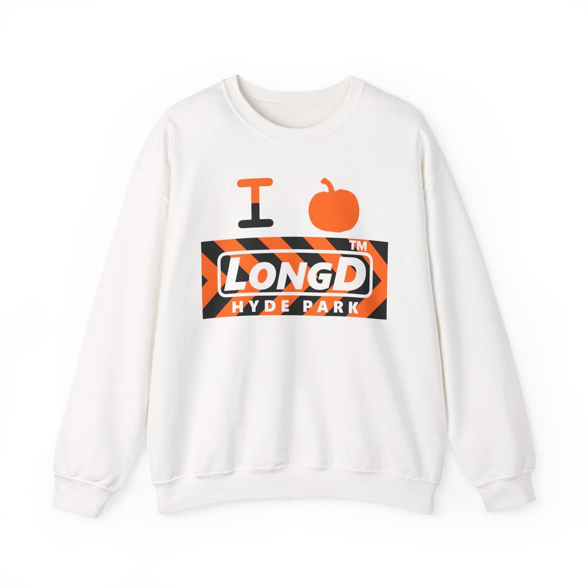 I pumpkin LongD Hyde Park negative forward chevron logo crewneck sweatshirt