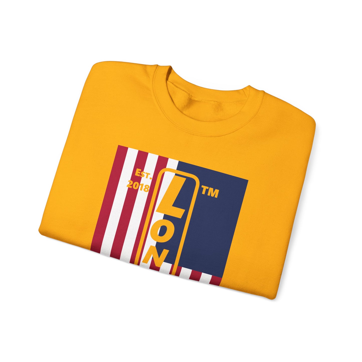 LongD negative cropped flag Chicago logo crewneck sweatshirt (patriotic colors)