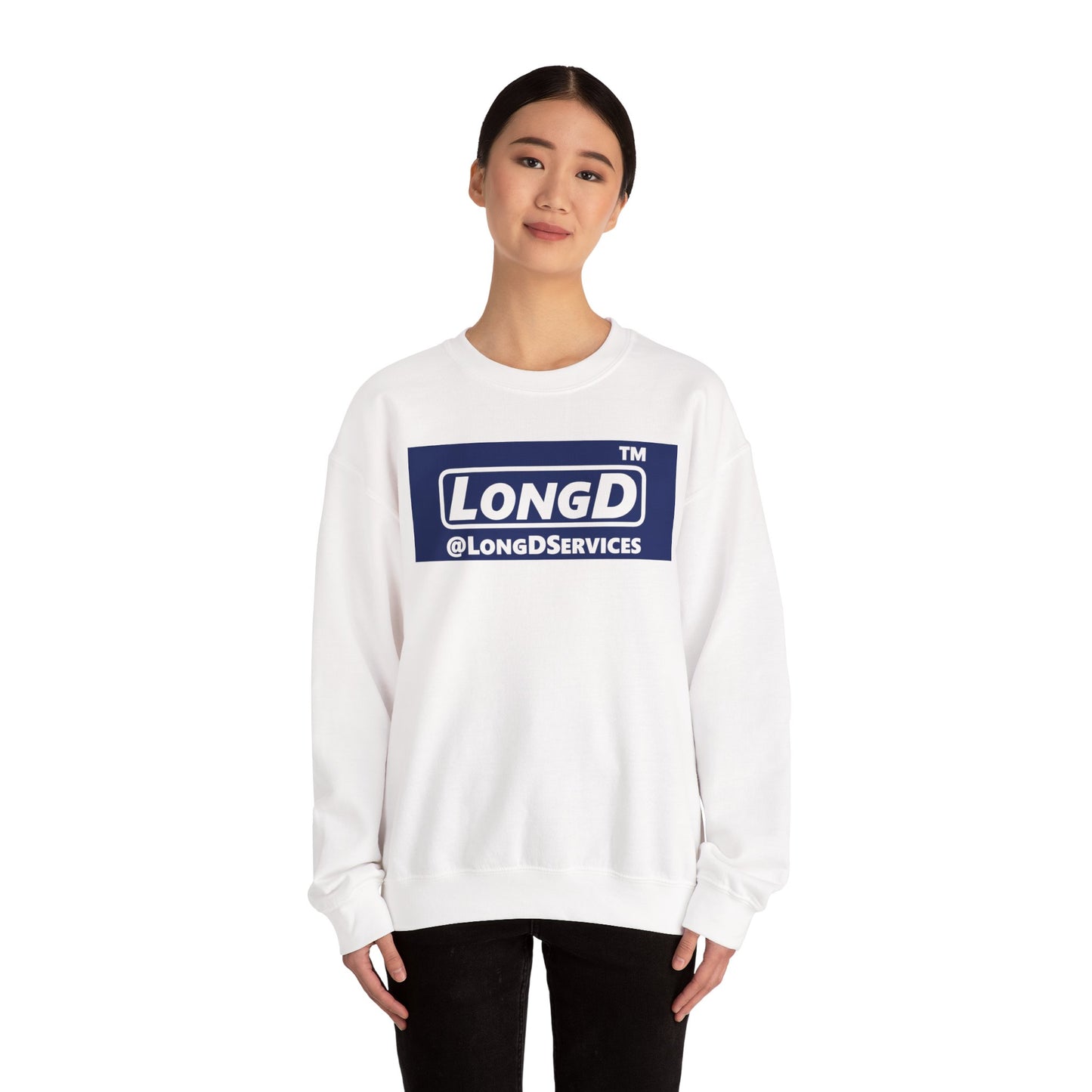 LongD negative official Tag logo crewneck sweatshirt
