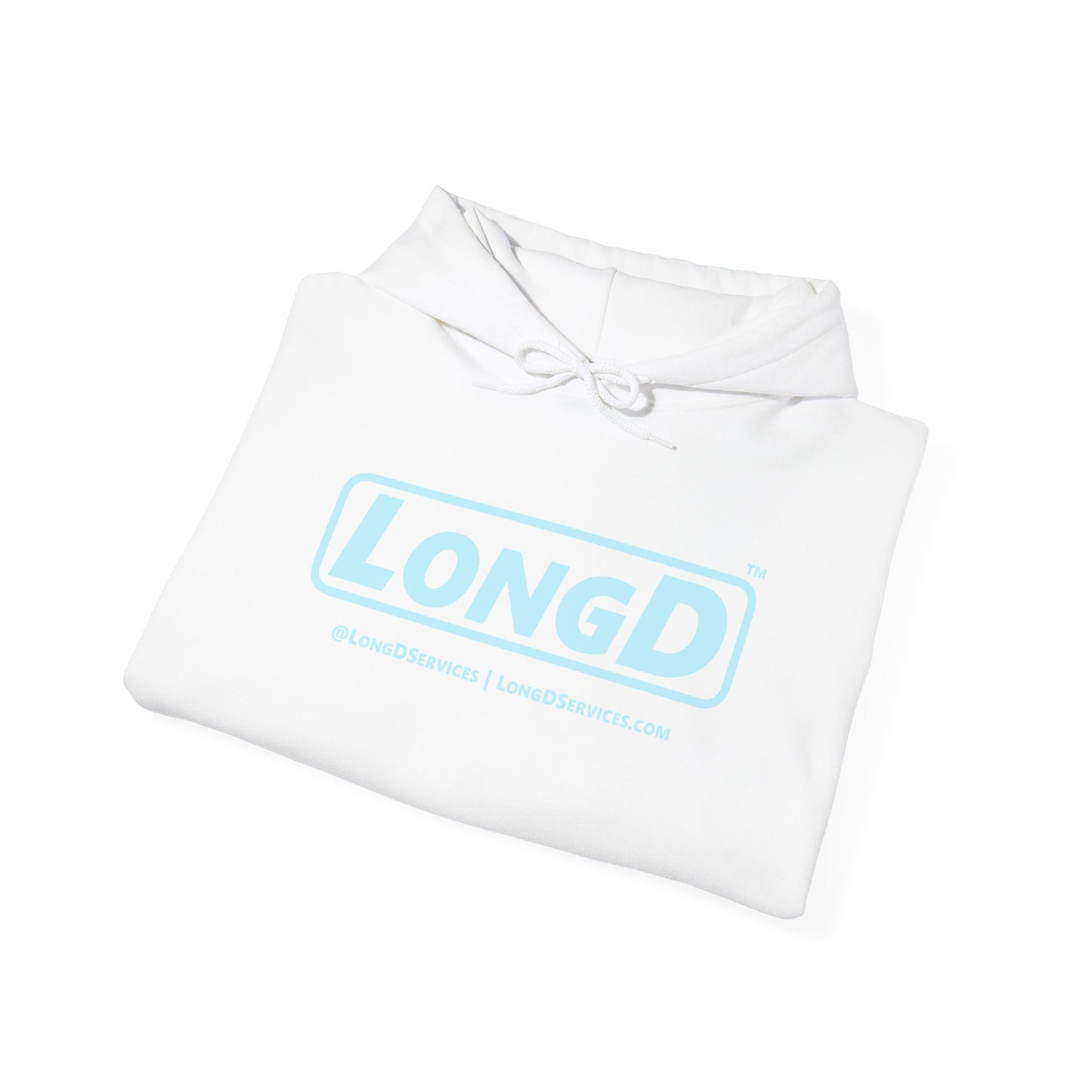 LongD® Logo Hoodie pastel blue text