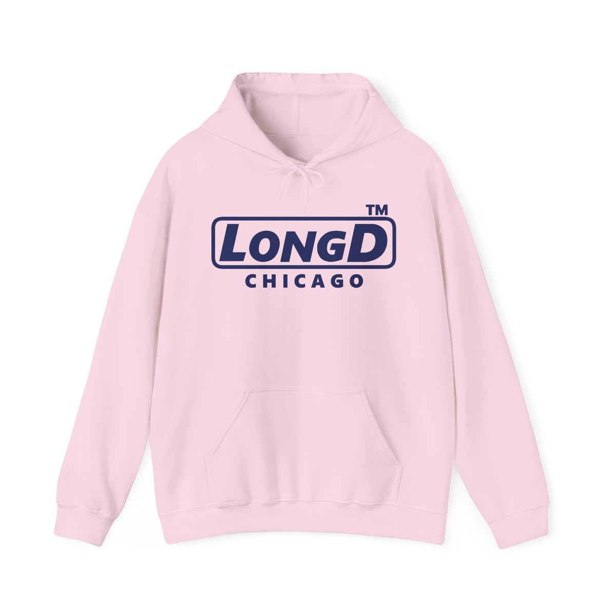 LongD Chicago positive basic Navy (002060) logo hoodie