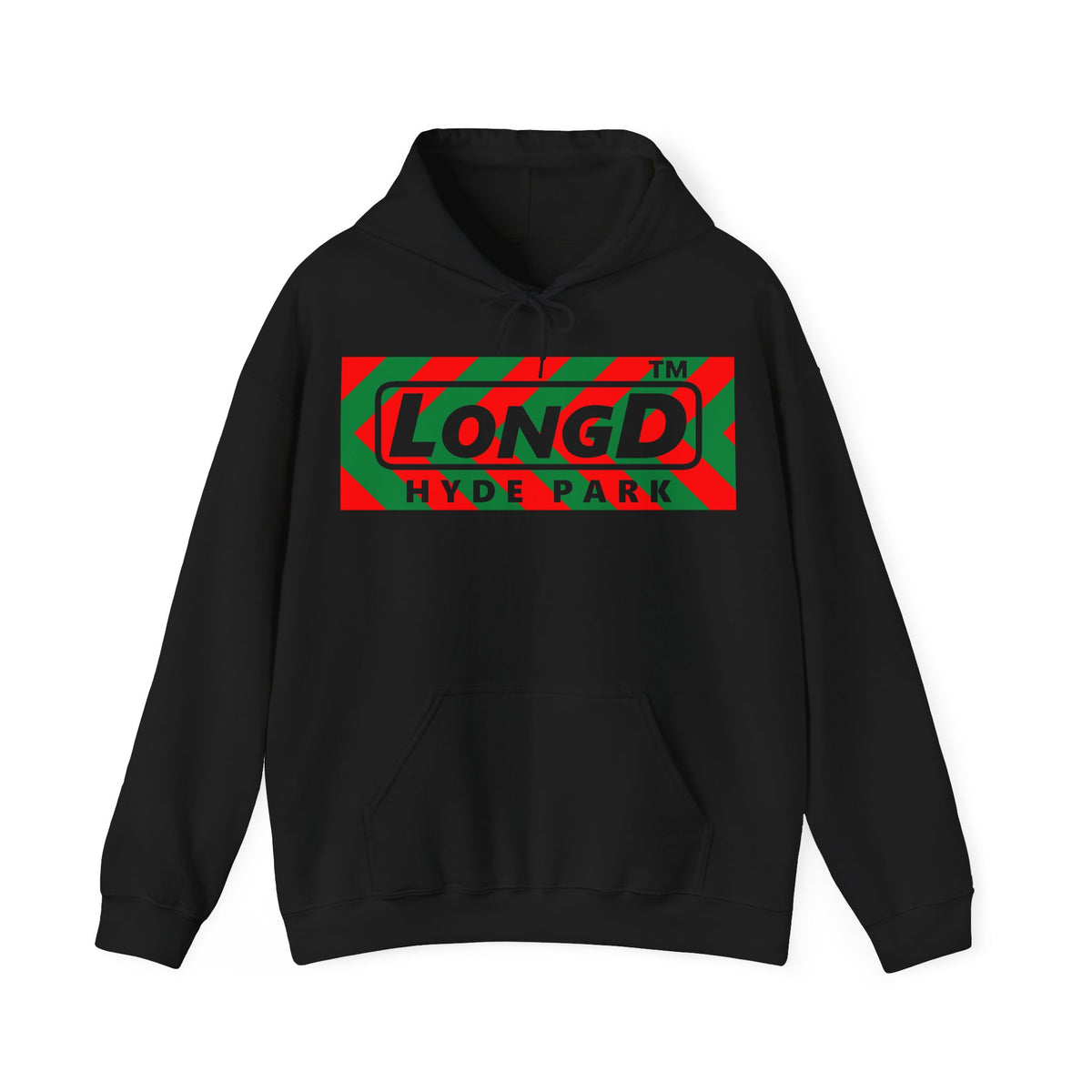 LongD Hyde Park negative leftward chevron logo (Xmas colors) hoodie
