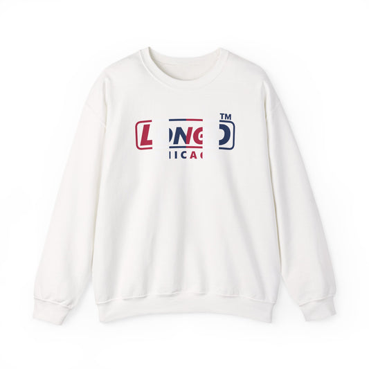 LongD positive vertical 6-striped Chicago logo crewneck sweatshirt (patriotic colors)