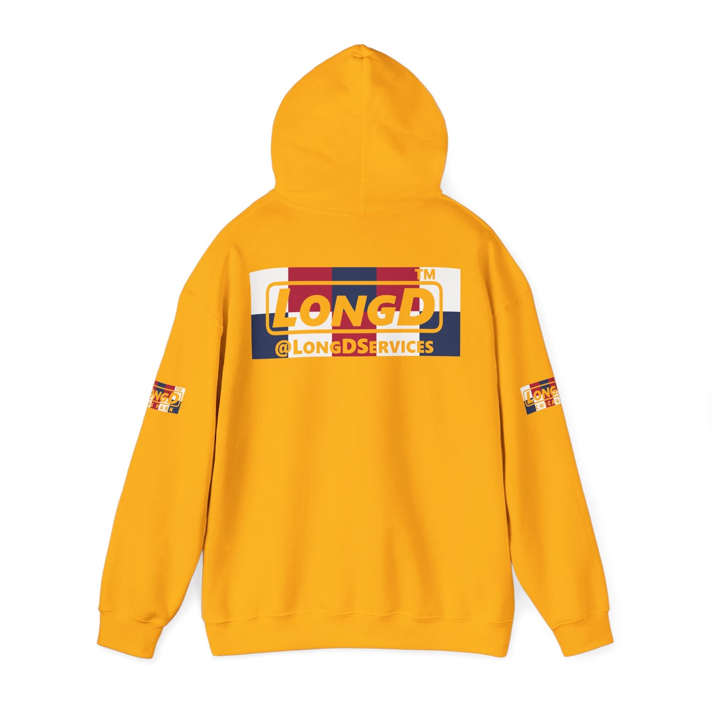 I firecracker LongD® negative 2x5 4-print single breasted tag-domain logo hoodie