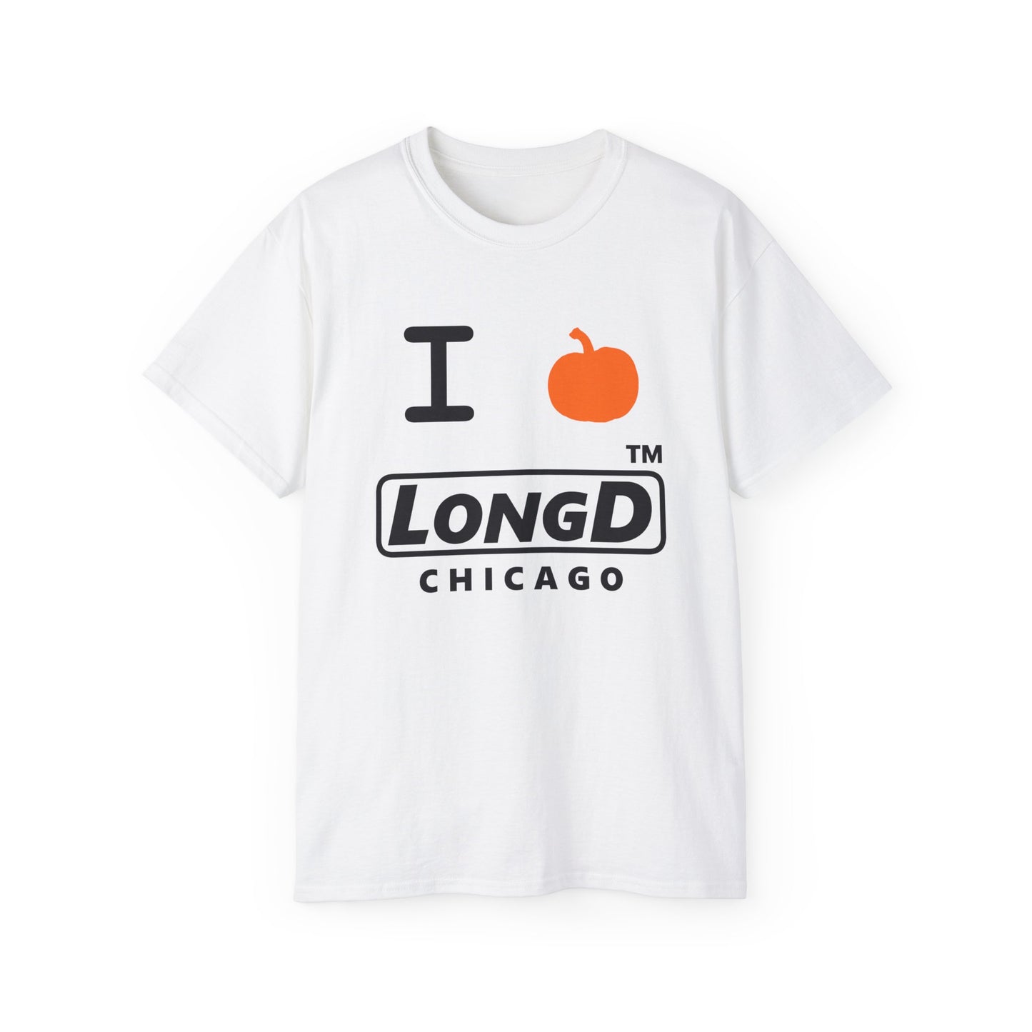 I Pumpkin LongD® Logo Cotton Tee positive black basic Chicago logo
