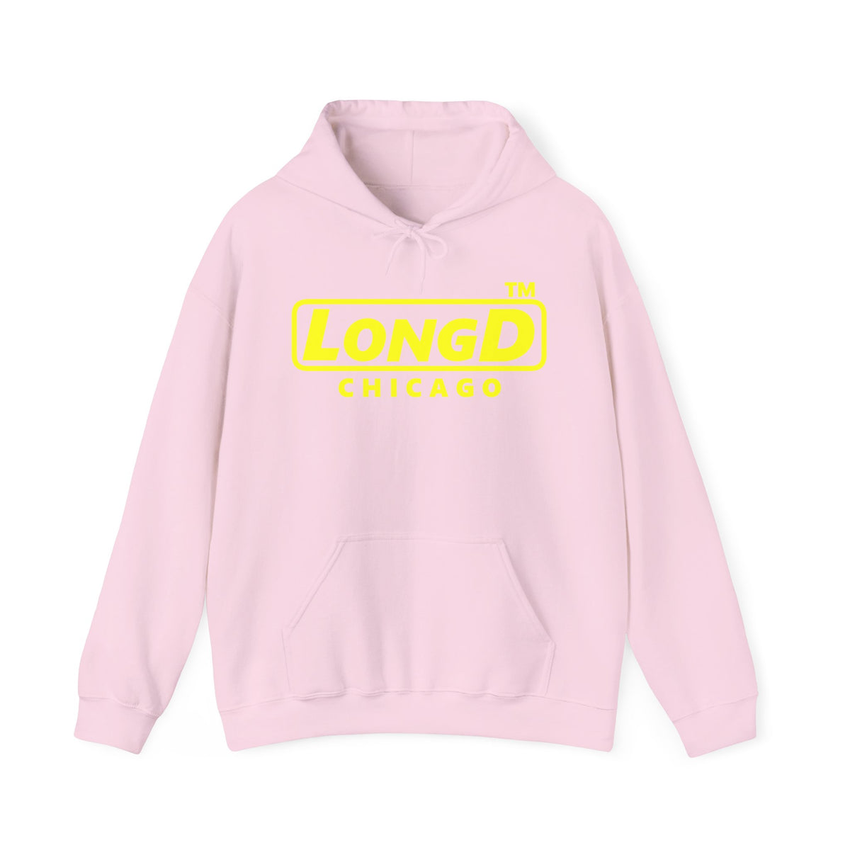 LongD Chicago positive alternate basic Yellow (FFFF00) logo hoodie