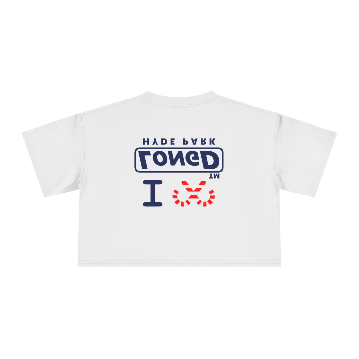 I candy cane LongD Hyde Park positive official basic navy front-back logo crop tee