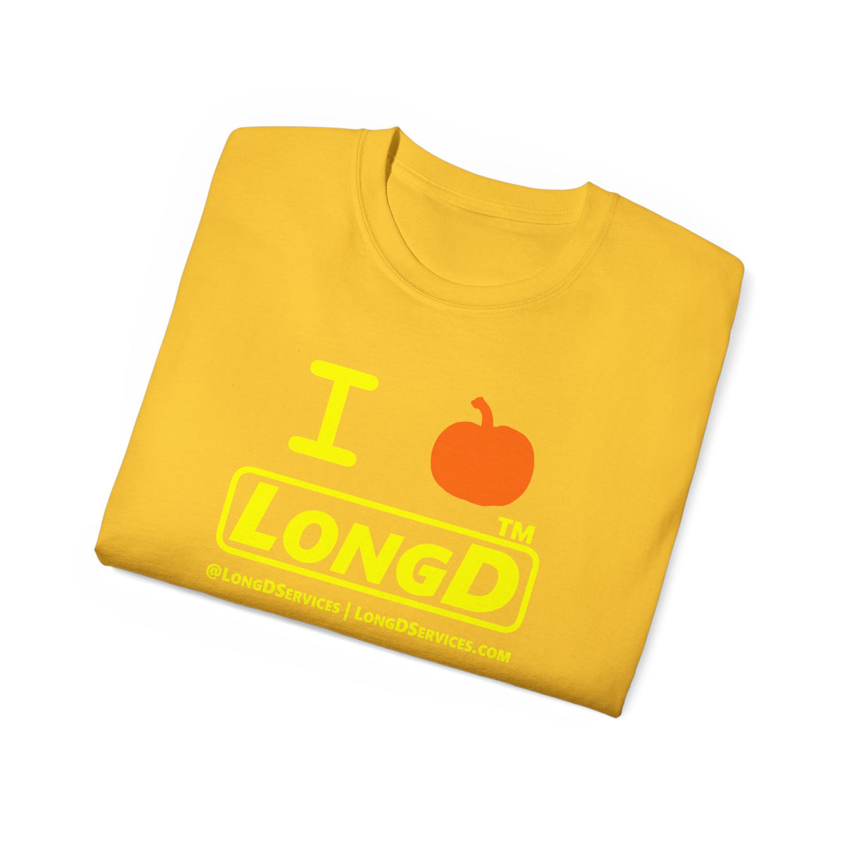 I pumpkin LongD Tag-domain positive alternate basic Yellow (FFFF00) logo cotton tee