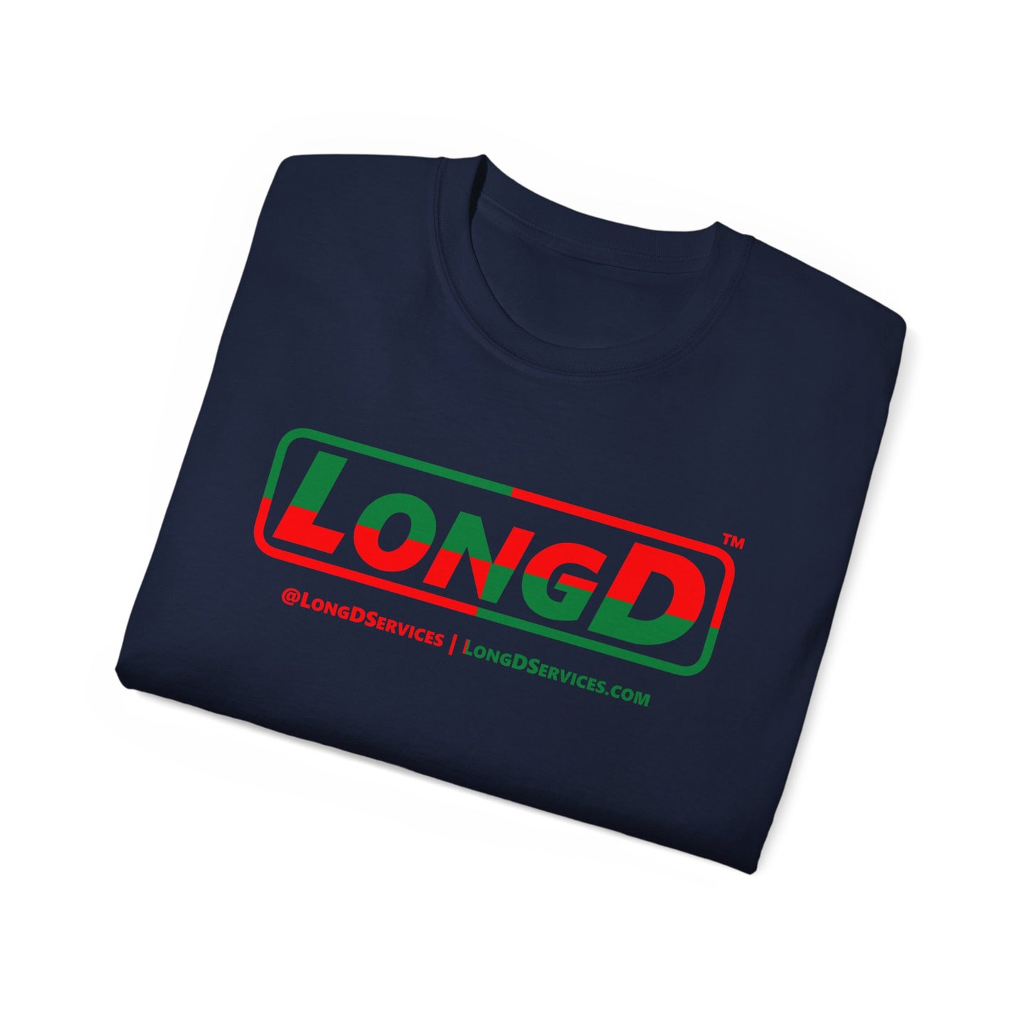 LongD Logo Cotton Tee (xmas green/red quarter split text)