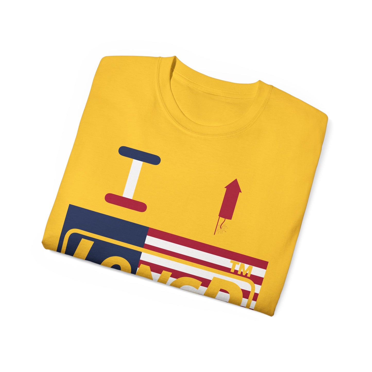 I firecracker LongD negative flag 4-print tag-domain logo cotton tee