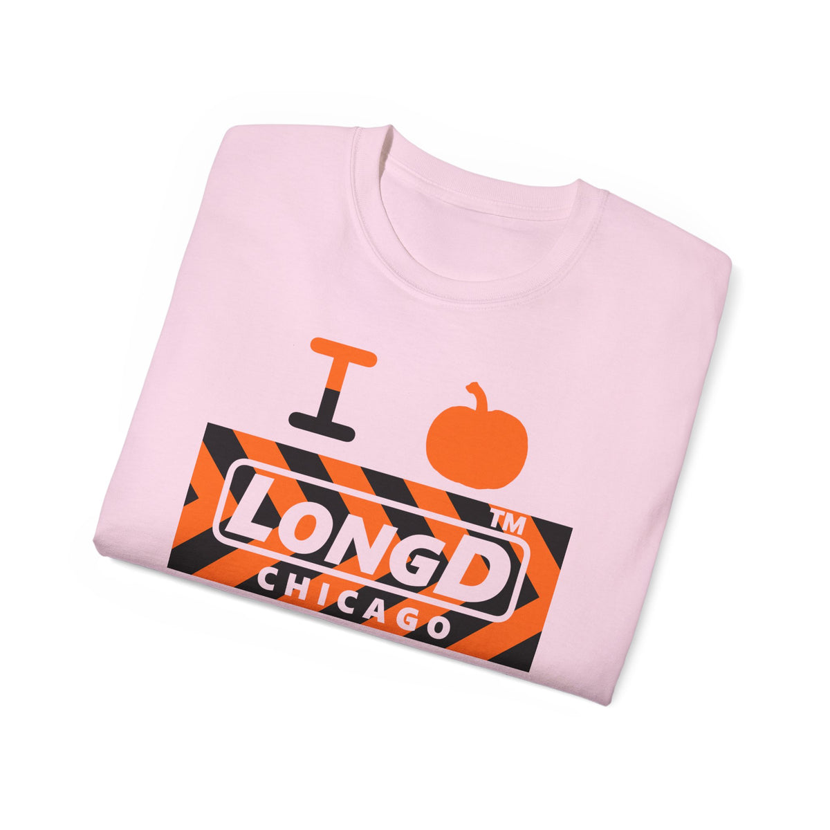 I pumpkin LongD Chicago negative forward chevron logo cotton tee