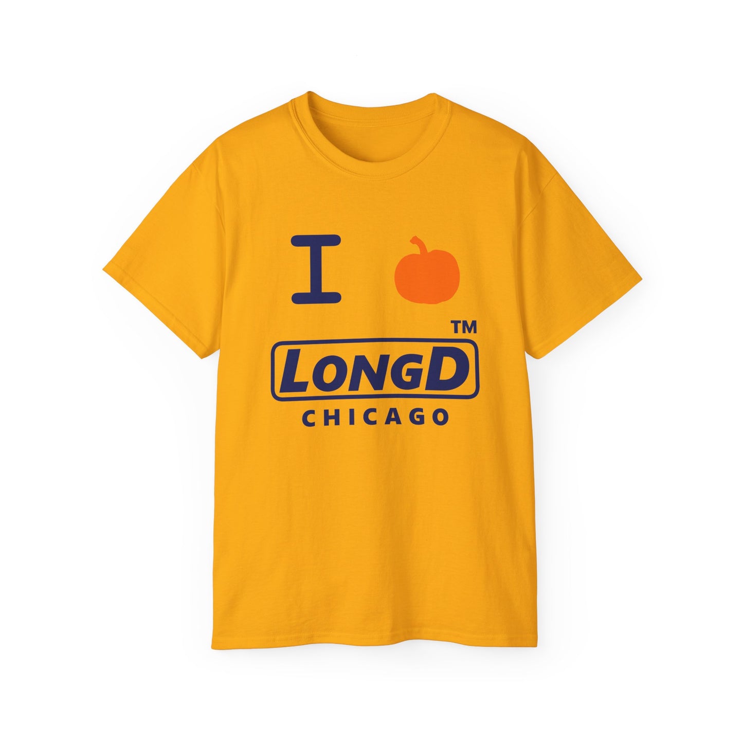 I Pumpkin LongD® Logo Cotton Tee positive blue basic Chicago logo