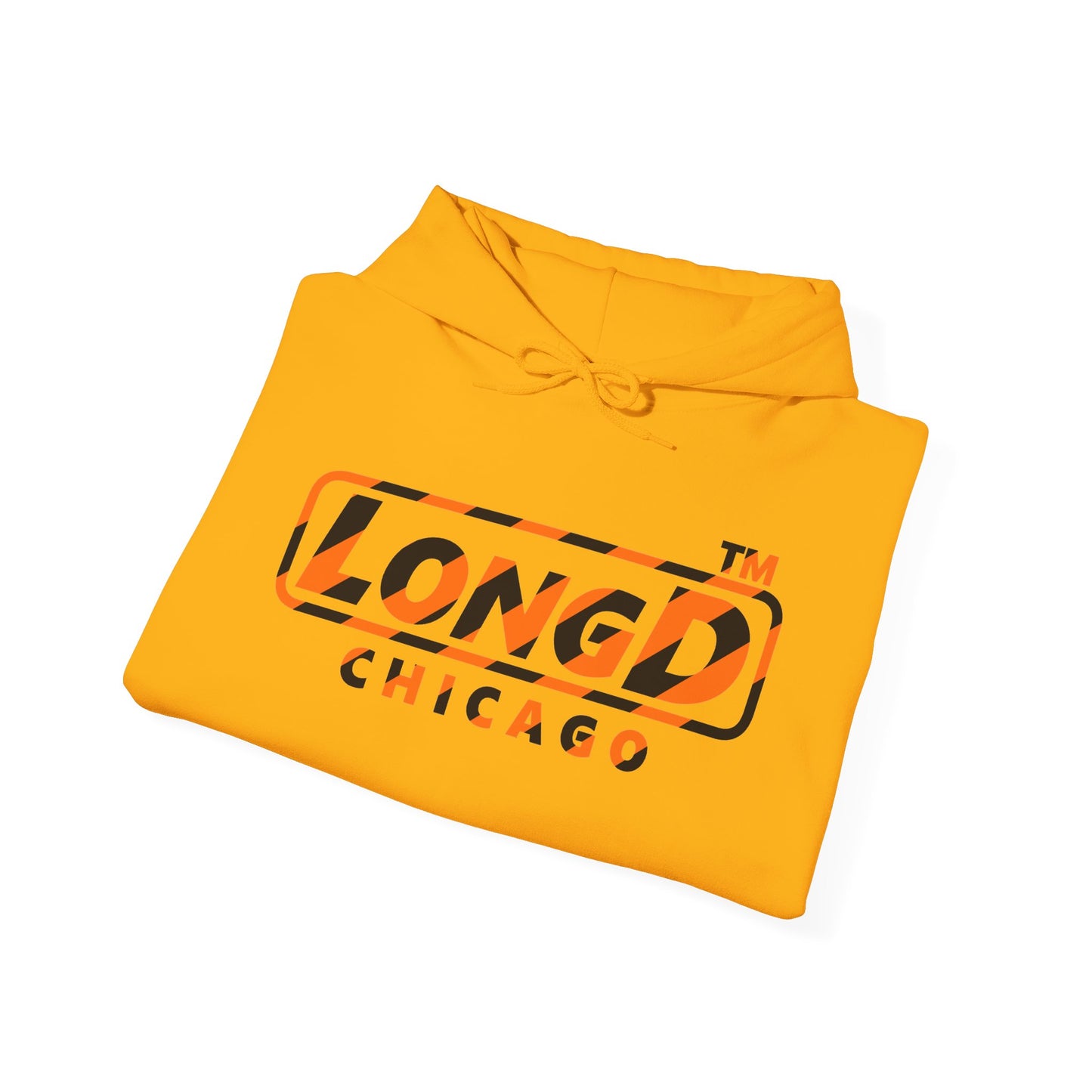LongD Chicago positive 12-striped 4-print logo (Halloween colors) hoodie