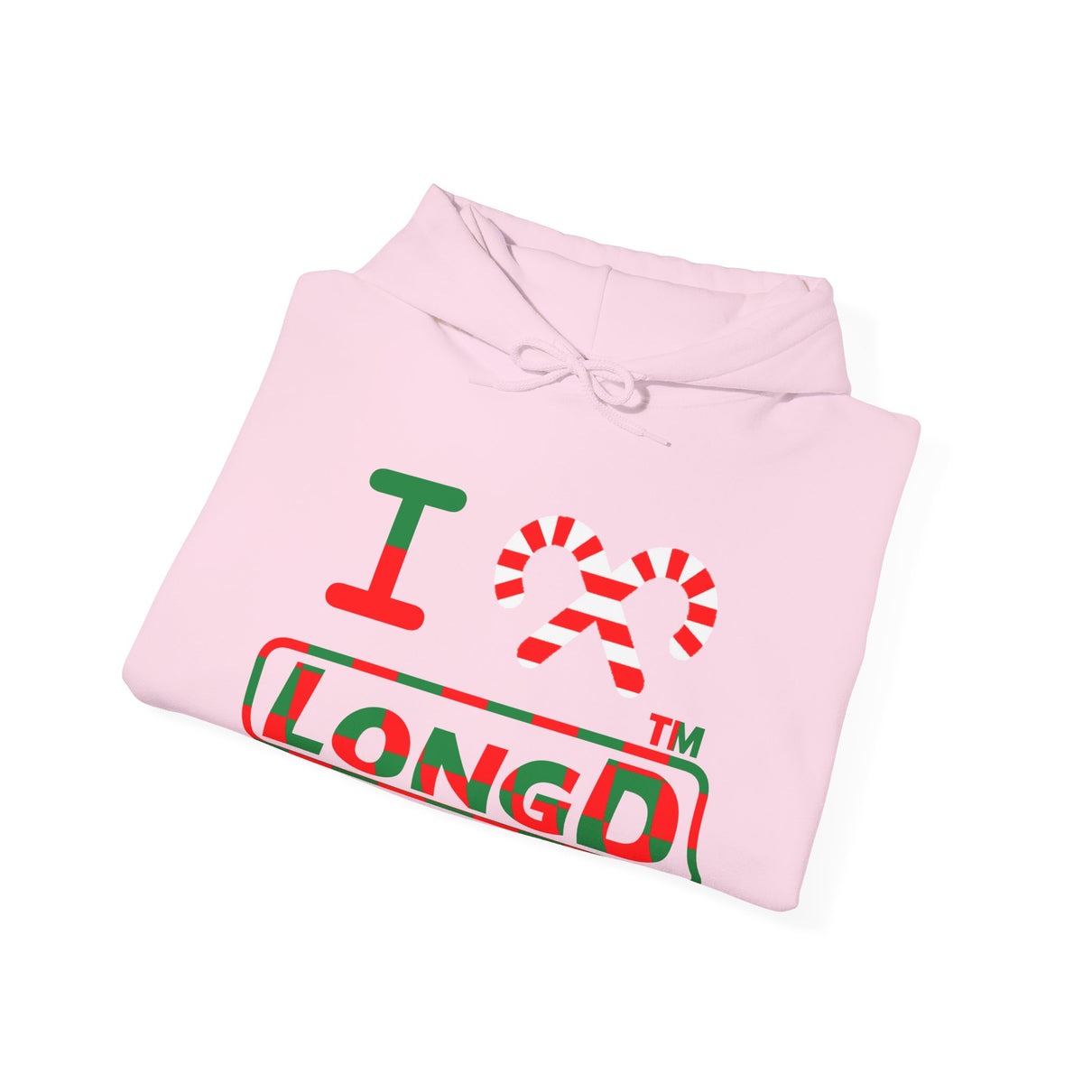 I candy cane LongD Tag positive checkered logo hoodie