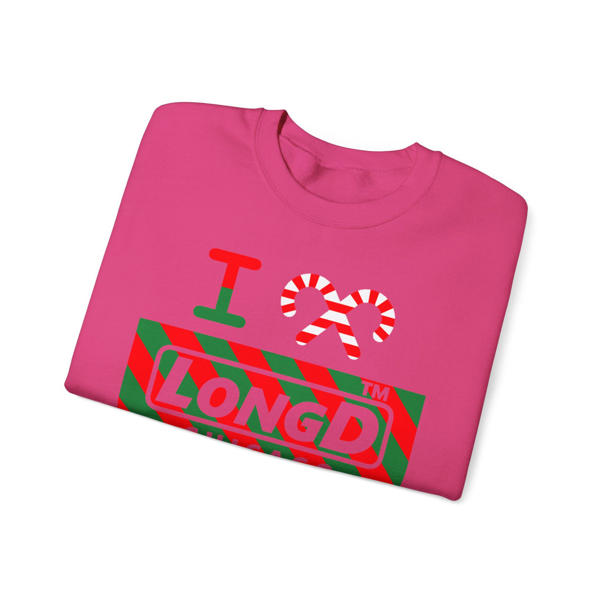 I candy cane LongD Chicago negative 12-striped 4-print logo crewneck sweatshirt