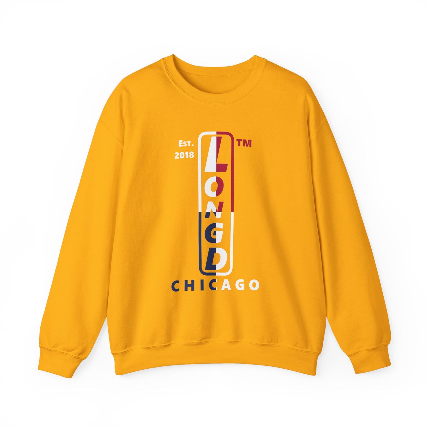 LongD positive quarters Chicago upright logo crewneck sweatshirt (patriotic colors)