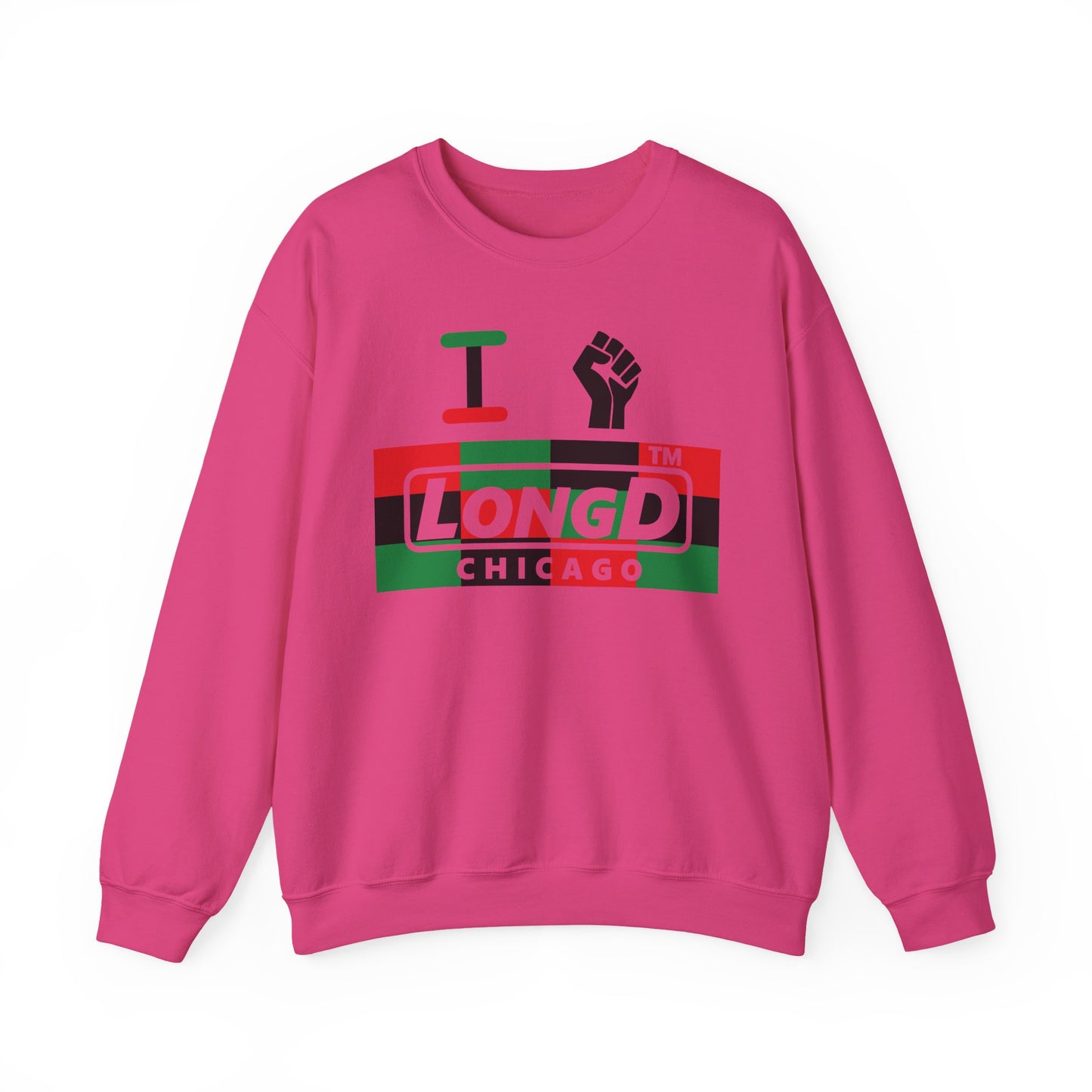 I fist LongD negative 3x4 Chicago logo crewneck sweatshirt
