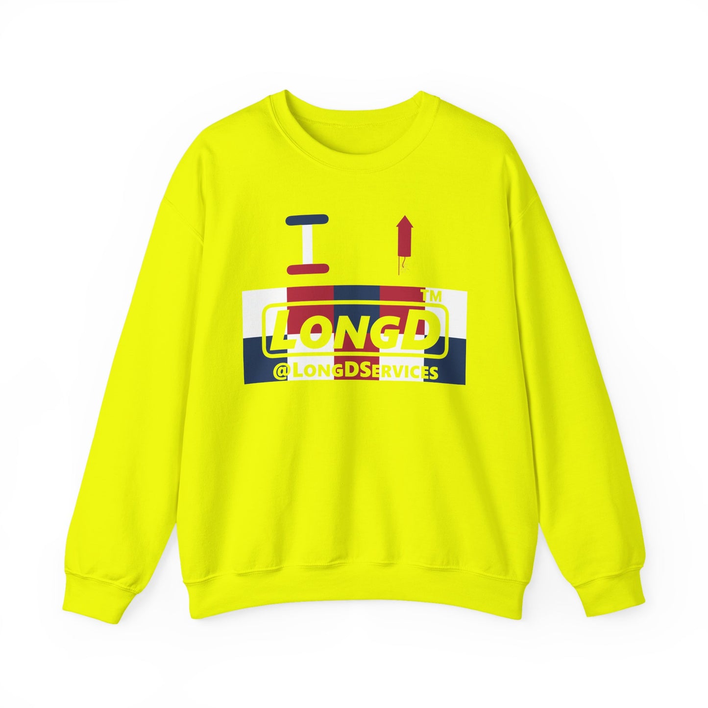 I firecracker LongD negative 2x5 tag logo crewneck sweatshirt