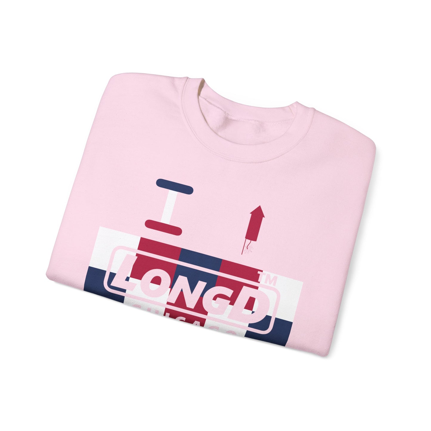 I firecracker LongD negative 2x5 Chicago logo crewneck sweatshirt