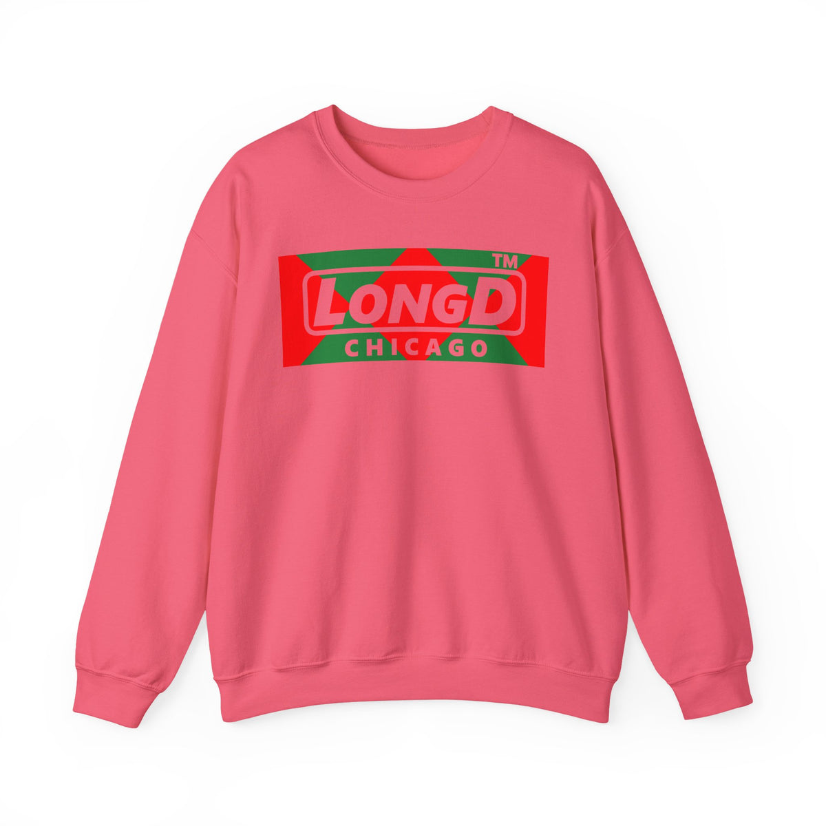 LongD Chicago negative big argyle logo (Xmas colors) crewneck sweatshirt