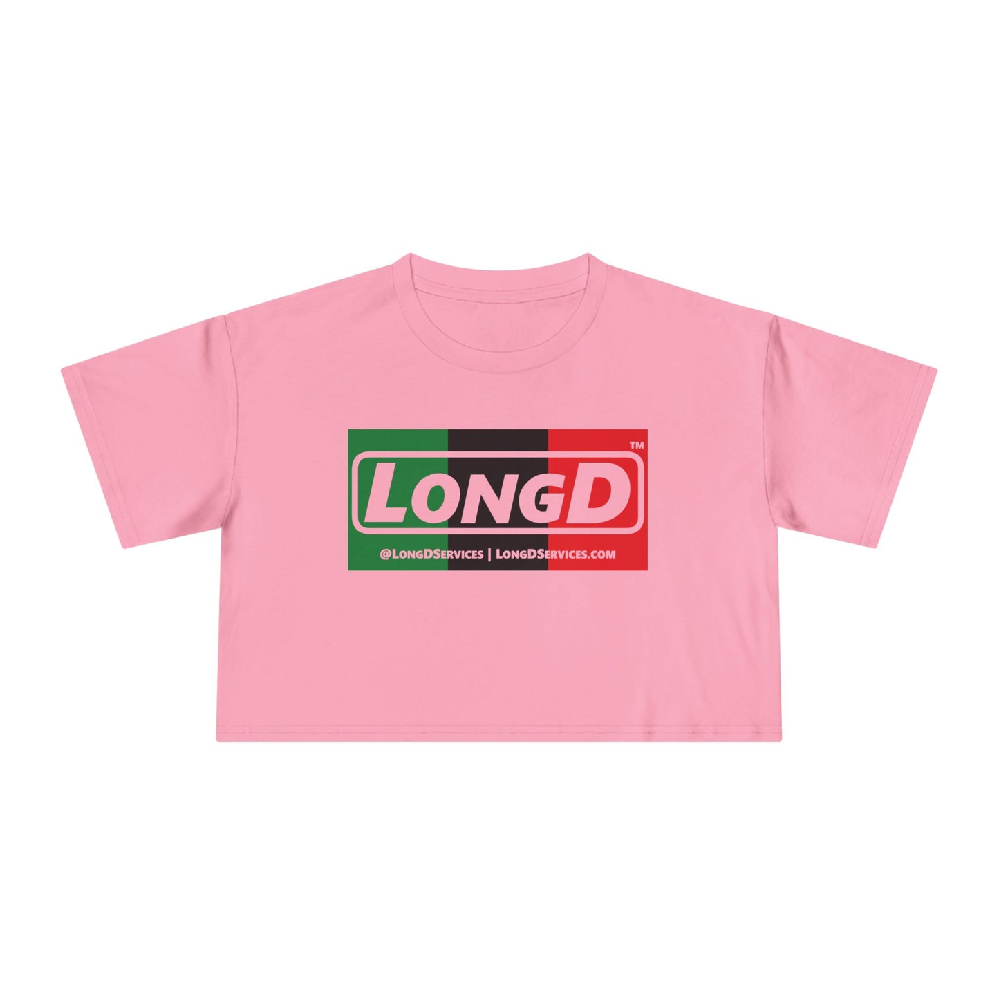 LongD Logo Women's Crop Tee (Juneteenth negative thirds logo)