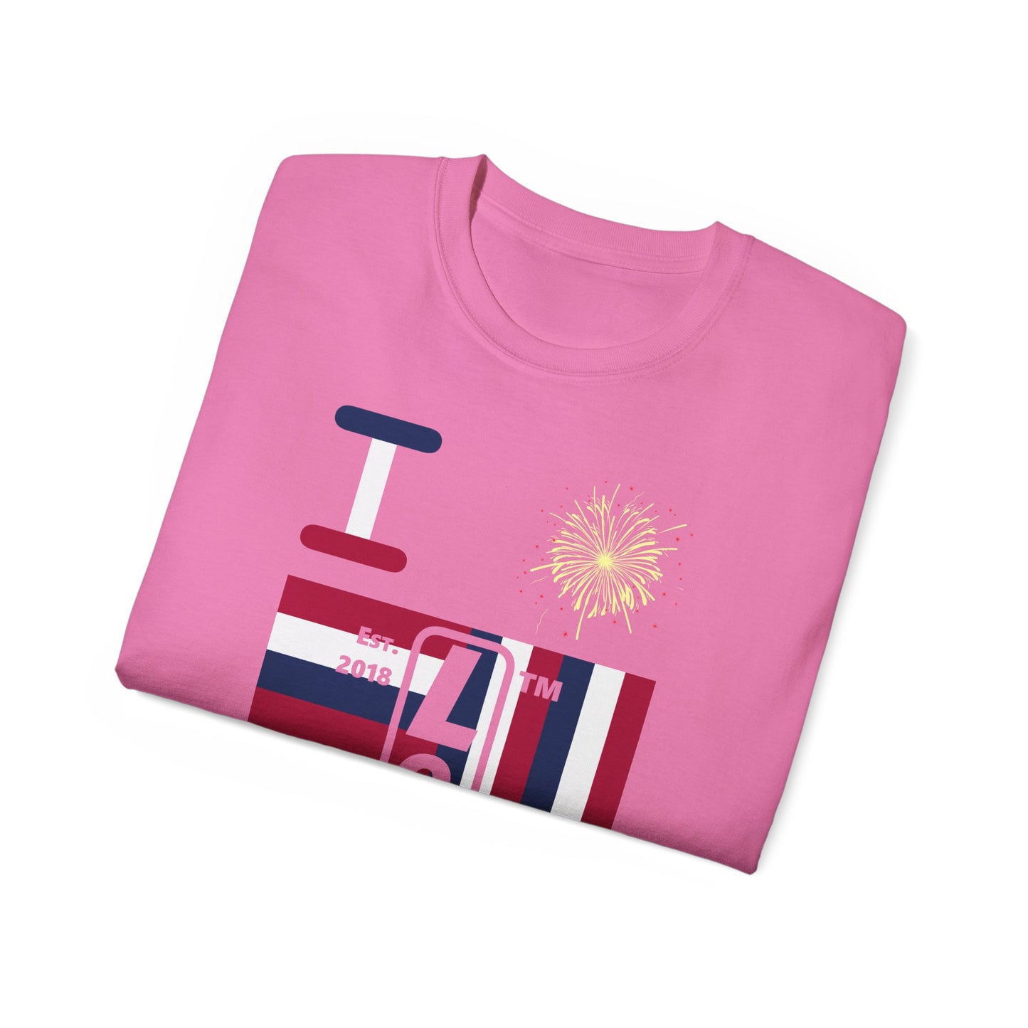 I Burst LongD cotton tee negative windmill Hyde Park upright logo (Patriotic colors)