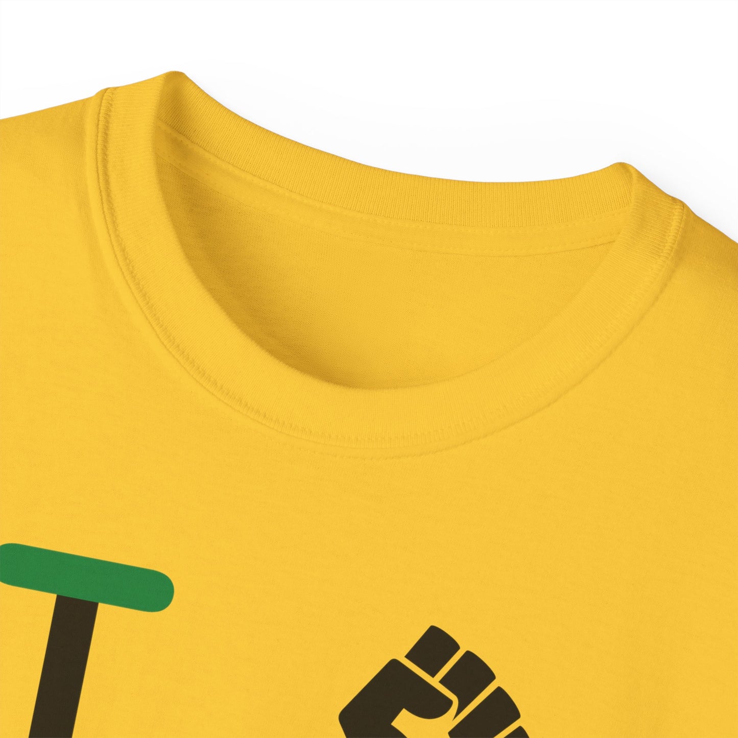 I fist LongD negative vertical 3-striped tag logo cotton tee