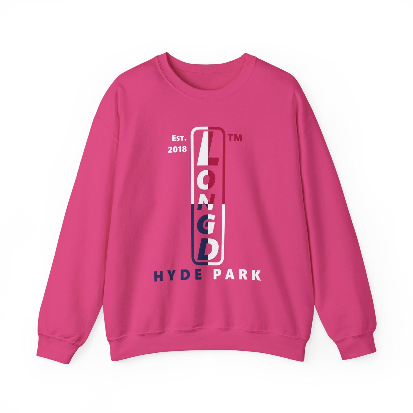 LongD positive quarters Hyde Park upright logo crewneck sweatshirt (patriotic colors)