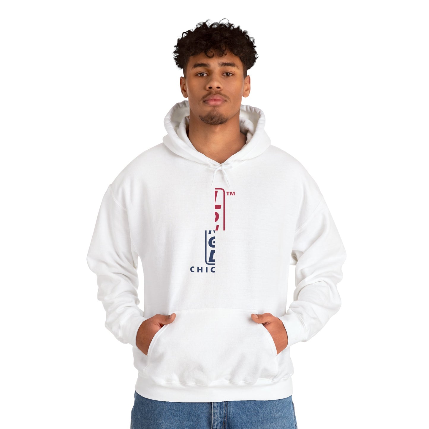 LongD® positive quarters upright Chicago logo hoodie